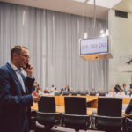 Fotoreportage eines Politikers im Bundestag in Berlin